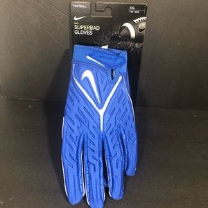 Nike NFL Superbad Mens Size XXL Football Gloves Blue White 2XL DM0053-468